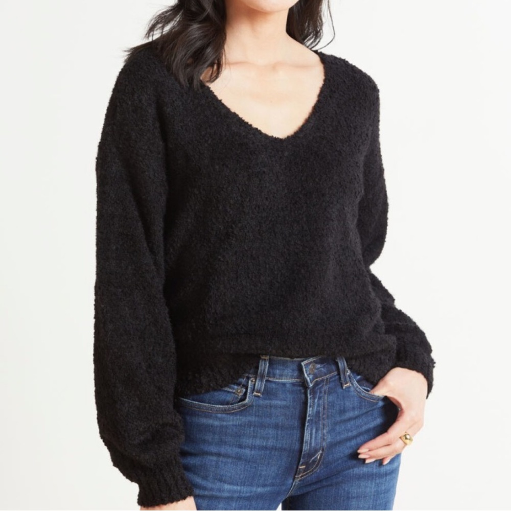 Sanctuary Bliss Womens Size XL Black V-Neck Pullover Sweater Long Sleeve NEW